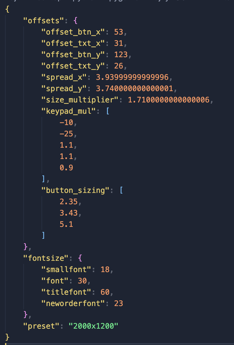 Code - Display settings